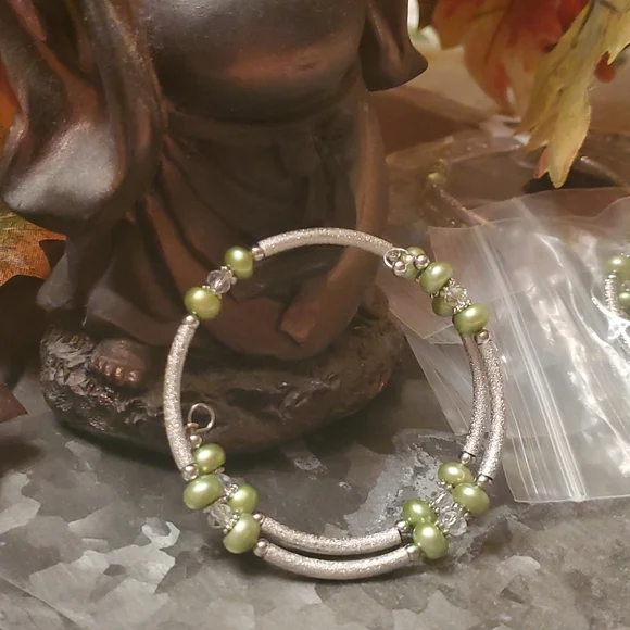 Bracelet w. Swavorski & vantel pearl - Picture 2 of 4